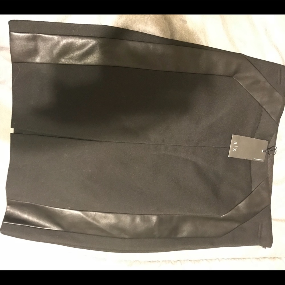 Armani exchange skirt with leather trim